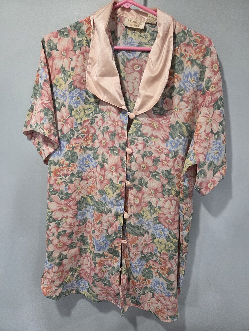 Vintage 1980s Victorias Secret Gold Label floral nightgown small